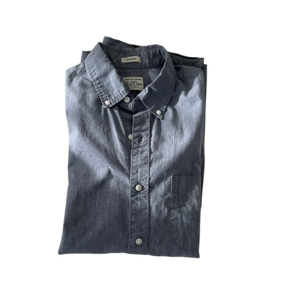 J.Crew Secret Wash Shirt Mens M Classic Fit Gray Stretch Button Down NWOT - Picture 5 of 9